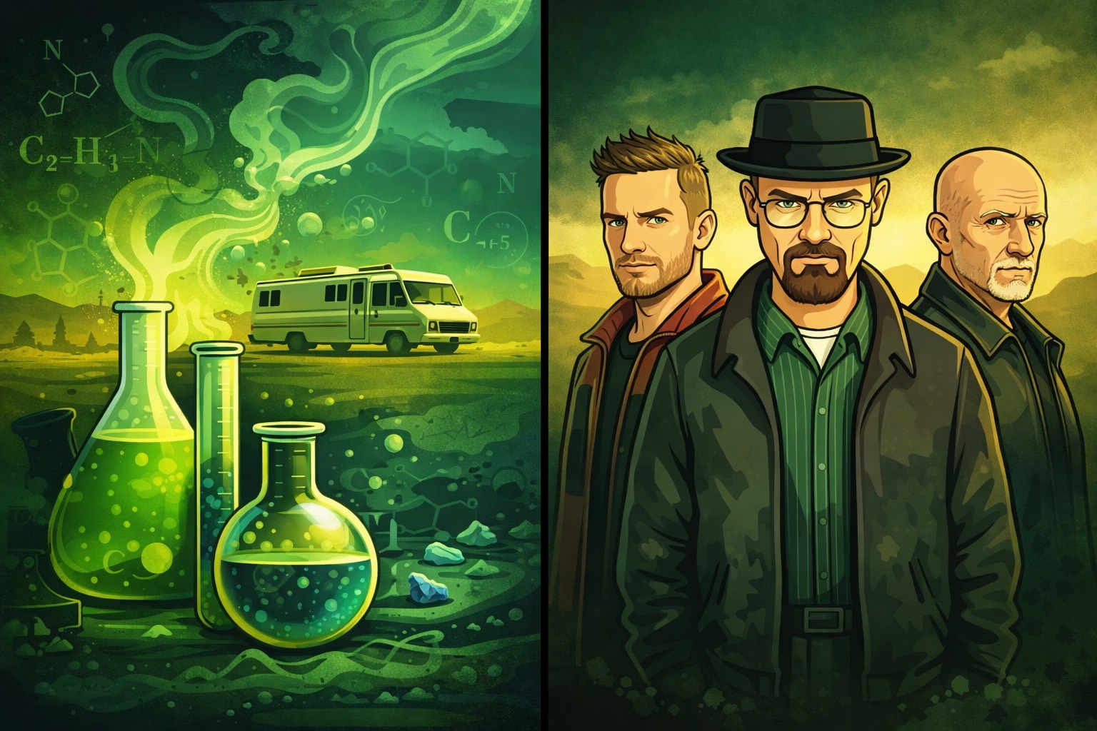 Stylised illustration representing Breaking Bad fan quiz