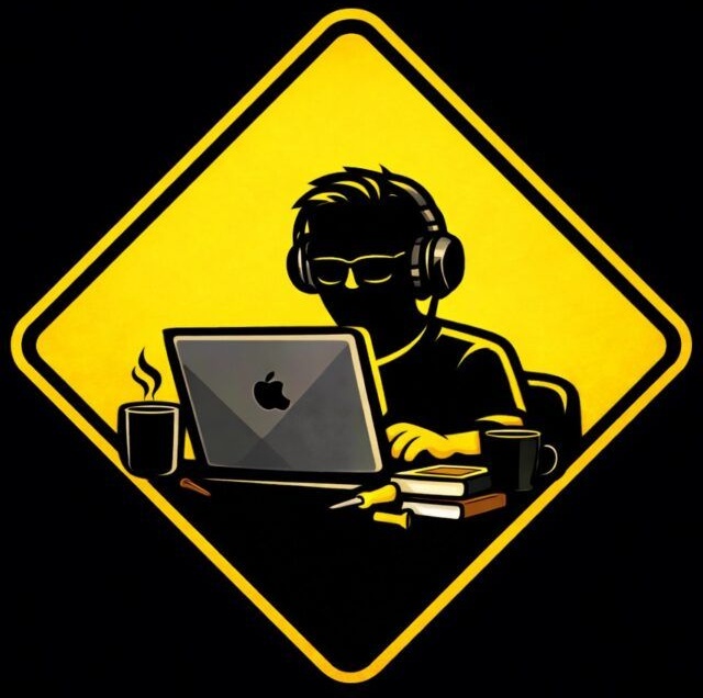 yellow-roadsign-tech-guy-at-laptop